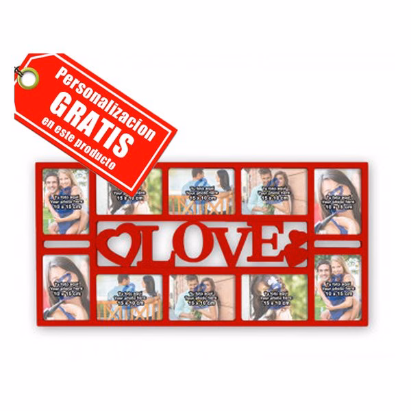 portafotos-corazon-portada-2 Marco de Fotos Múltiple LOVE 10 fotos decoración pared
