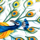 tarjeta pavo real filigrana