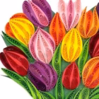 ramo de tulipanes filigrana papel