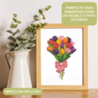 ramo de tulipanes filigrana papel