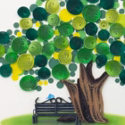 tarjeta árbol de verano filigrana