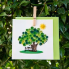 tarjeta árbol de verano filigrana