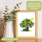 tarjeta árbol de verano filigrana